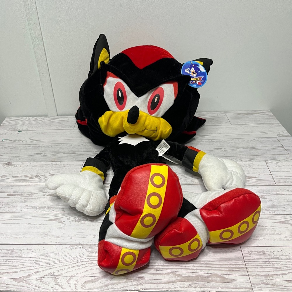 Sonic X Shadow the Hedgehog Plush Toy Network Large 20 in Stuffed Animal Black